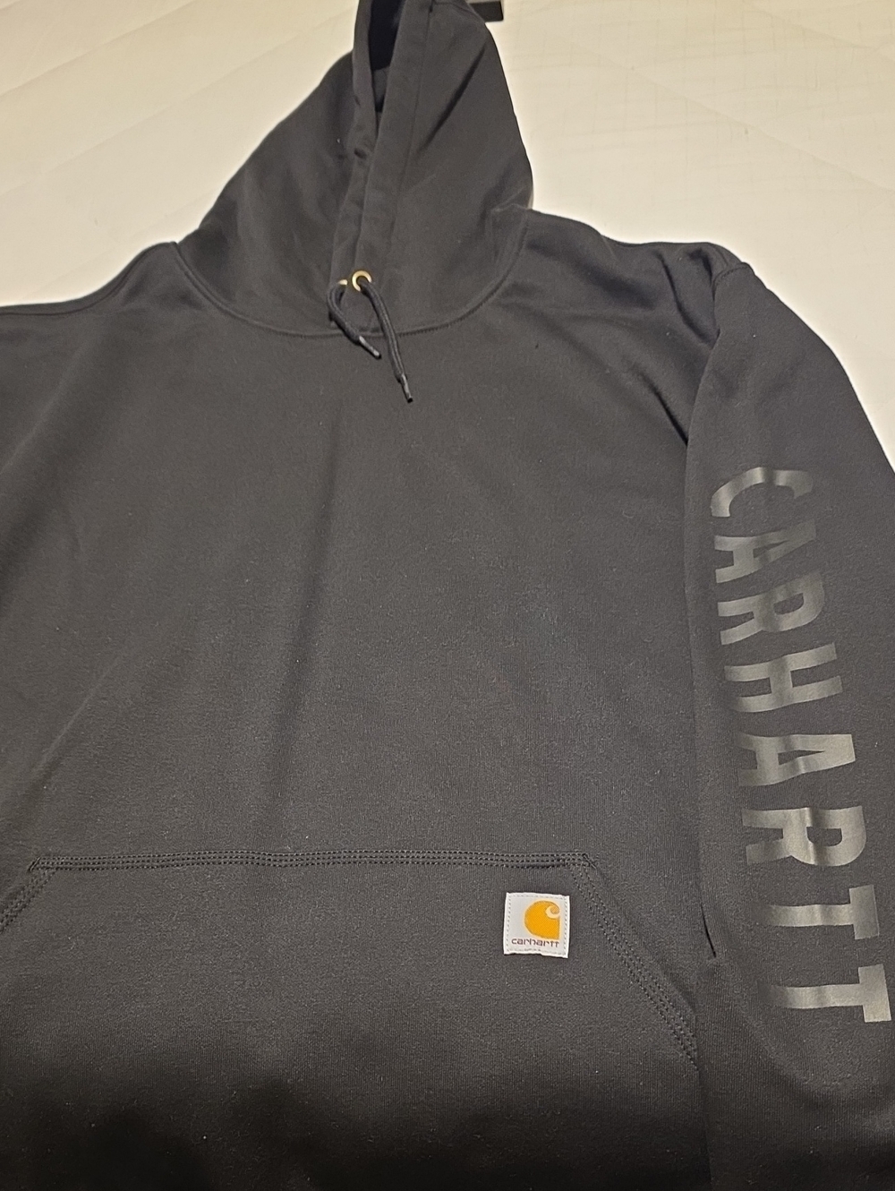 Carhartt Men’s Black Crewneck Hoodie with Sleeve Logo